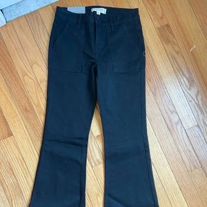 Black mid rise flare jeans